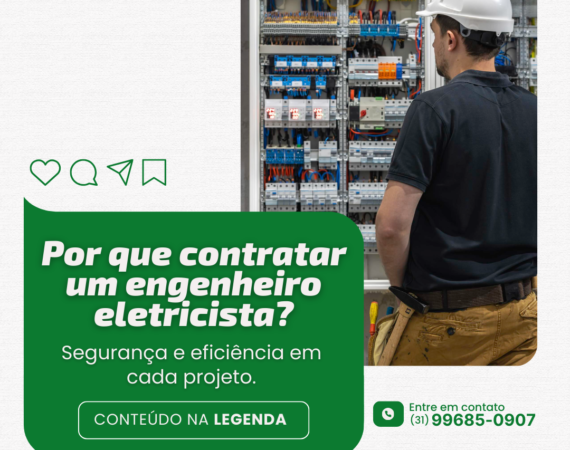 Engenheiro eletricista analisando quadro de distribuição em projeto elétrico residencial e comercial